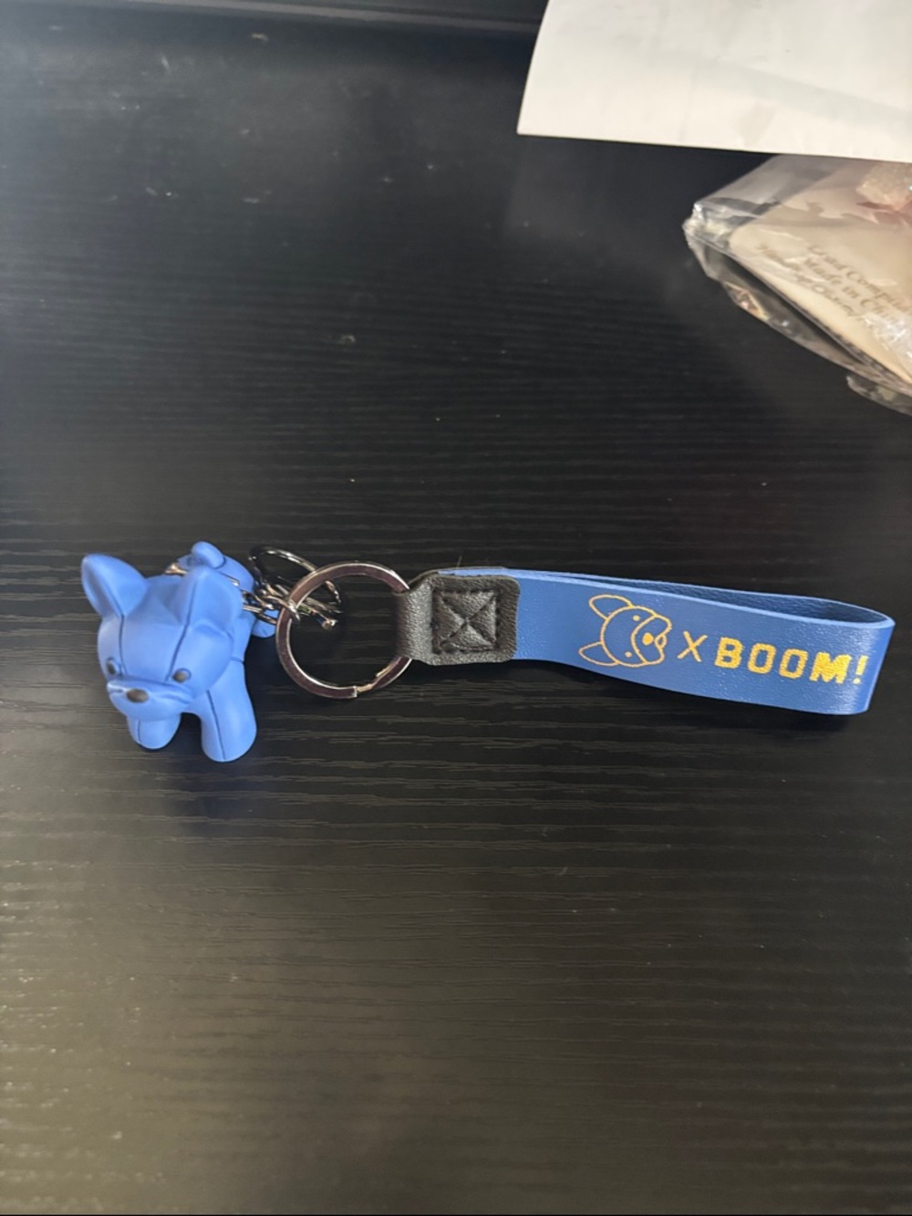 Blue Bulldog Keychain Wrist Strap
